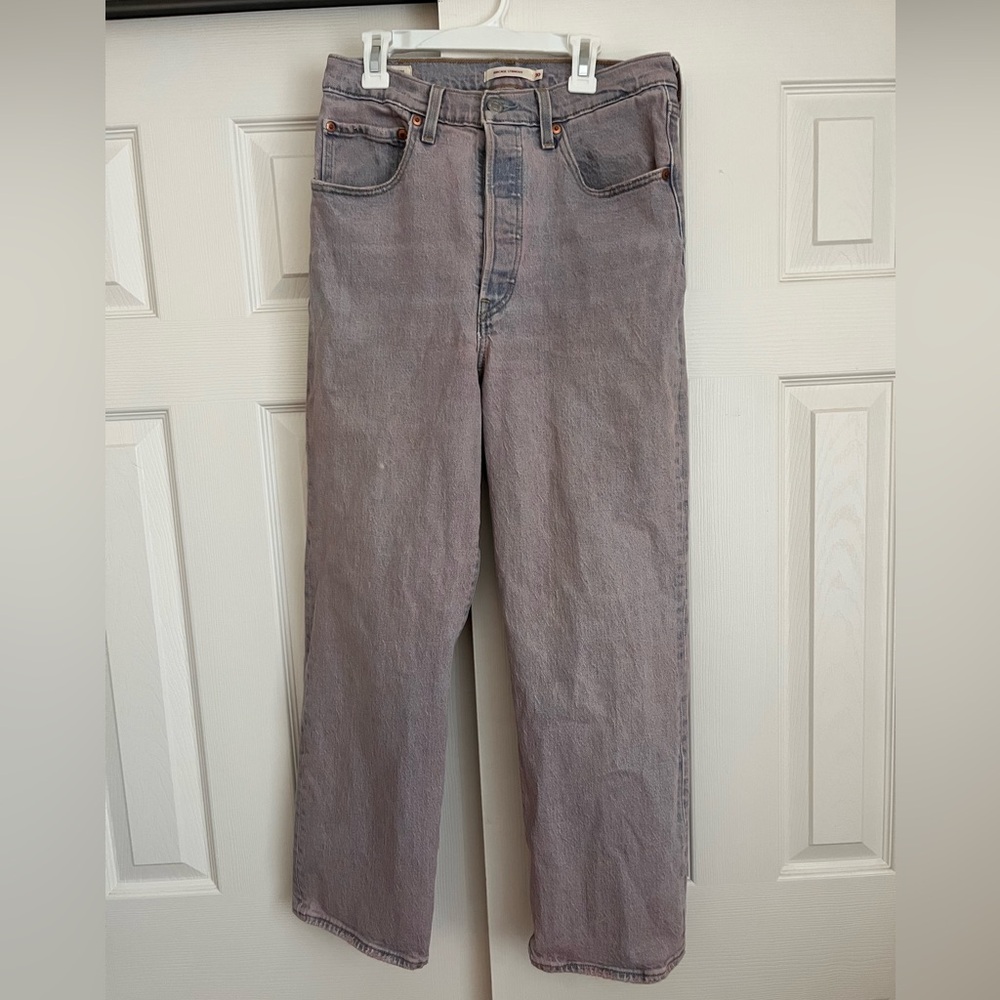 Levi's Ribcage Lavender High-Rise Cropped Jeans